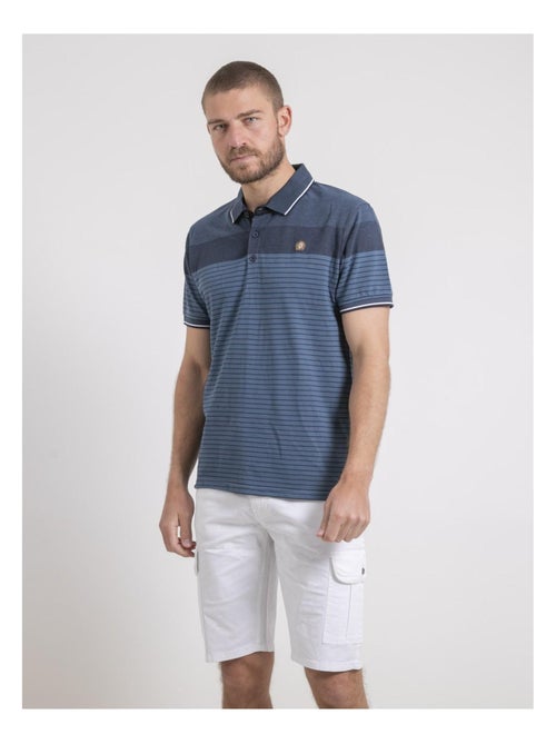 Polo maniche corte puro cotone a righe PIWENING - Kiabi