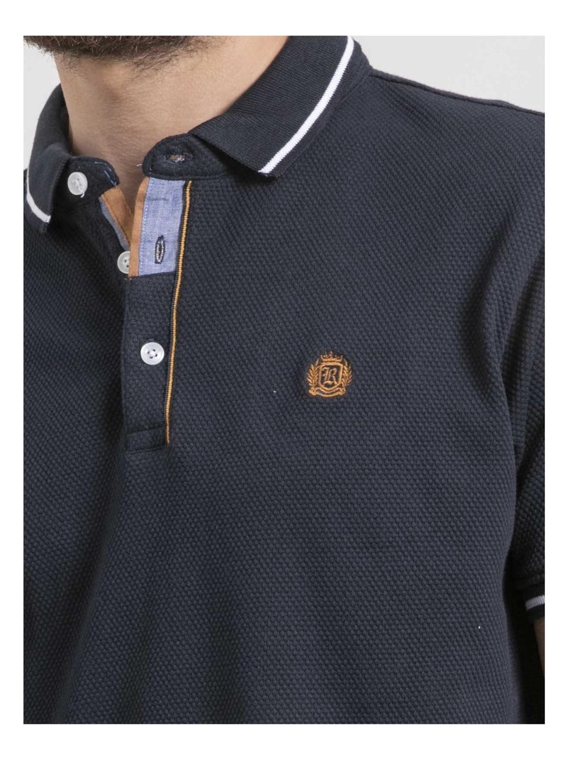 Polo maniche corte puro cotone PEPILAN Blu marino - Kiabi