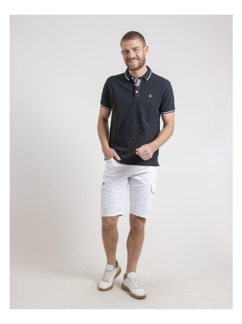 Polo maniche corte puro cotone PEPILAN Blu marino - Kiabi