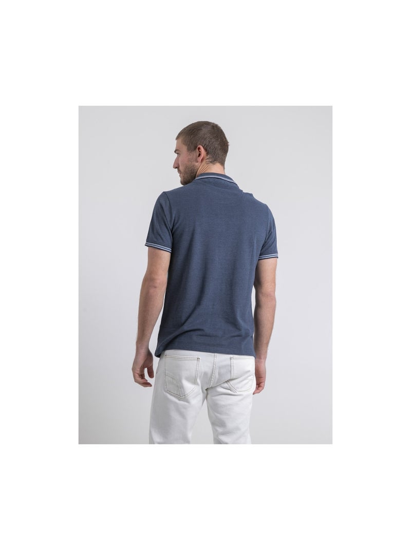 Polo maniche corte puro cotone PIGUSTAVE Blu marino - Kiabi