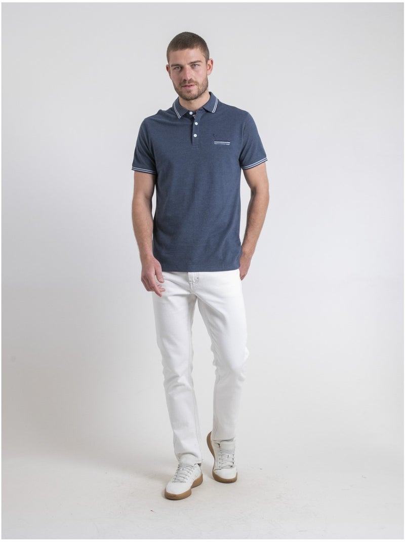 Polo maniche corte puro cotone PIGUSTAVE Blu marino - Kiabi