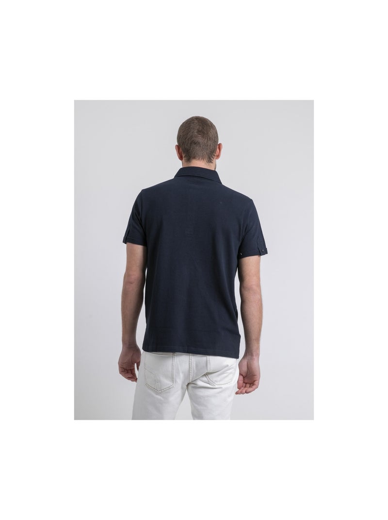 Polo maniche corte puro cotone POULOAN Blu marino - Kiabi