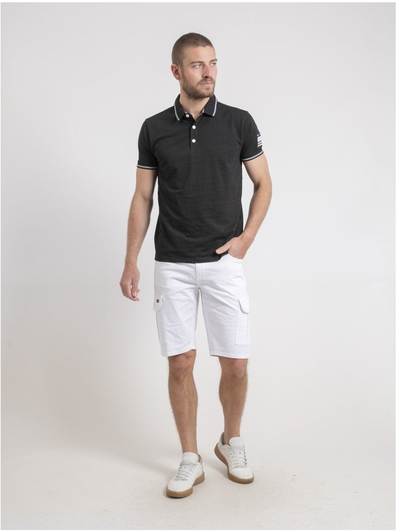 Polo maniche corte puro cotone PWENN Nero - Kiabi