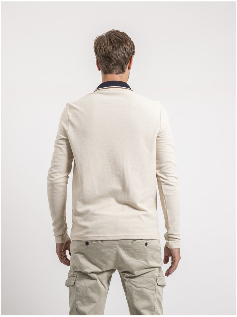 Polo maniche lunghe PORMARIN Ecru - Kiabi