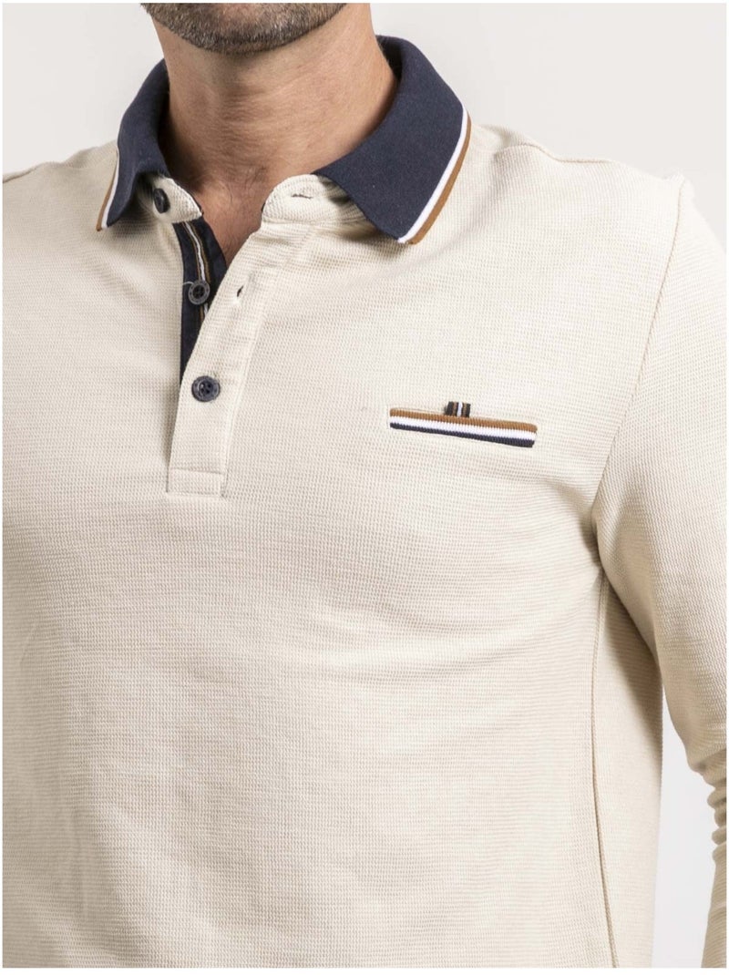 Polo maniche lunghe PORMARIN Ecru - Kiabi