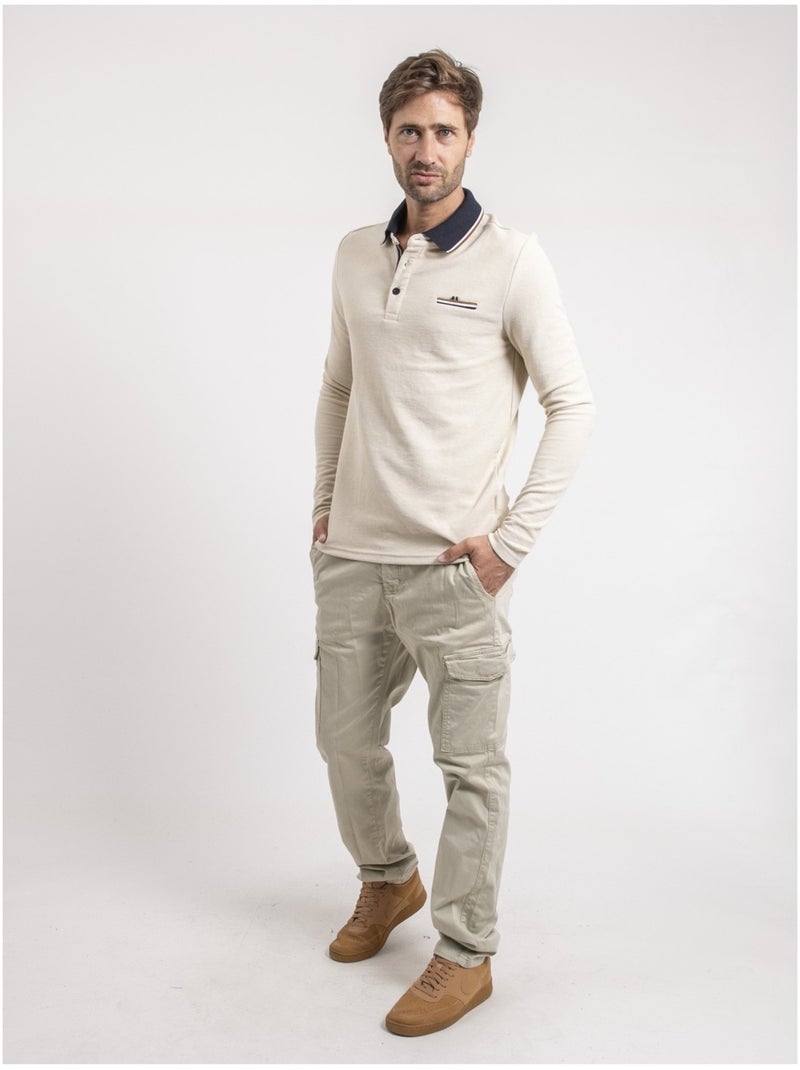 Polo maniche lunghe PORMARIN Ecru - Kiabi