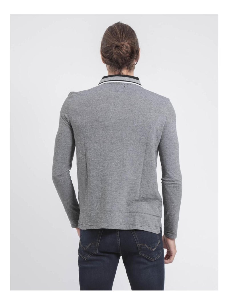 Polo maniche lunghe puro cotone PAMELVINE Nero - Kiabi
