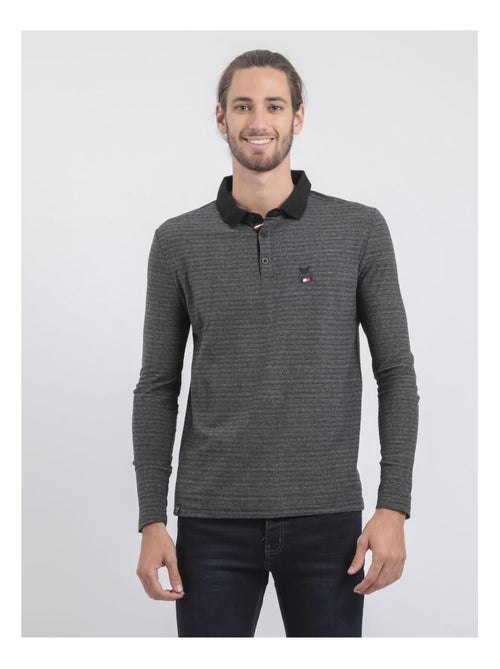 Polo maniche lunghe puro cotone PINSAC - Kiabi