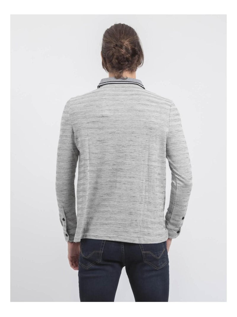 Polo maniche lunghe puro cotone PLAMOTO Ecru - Kiabi