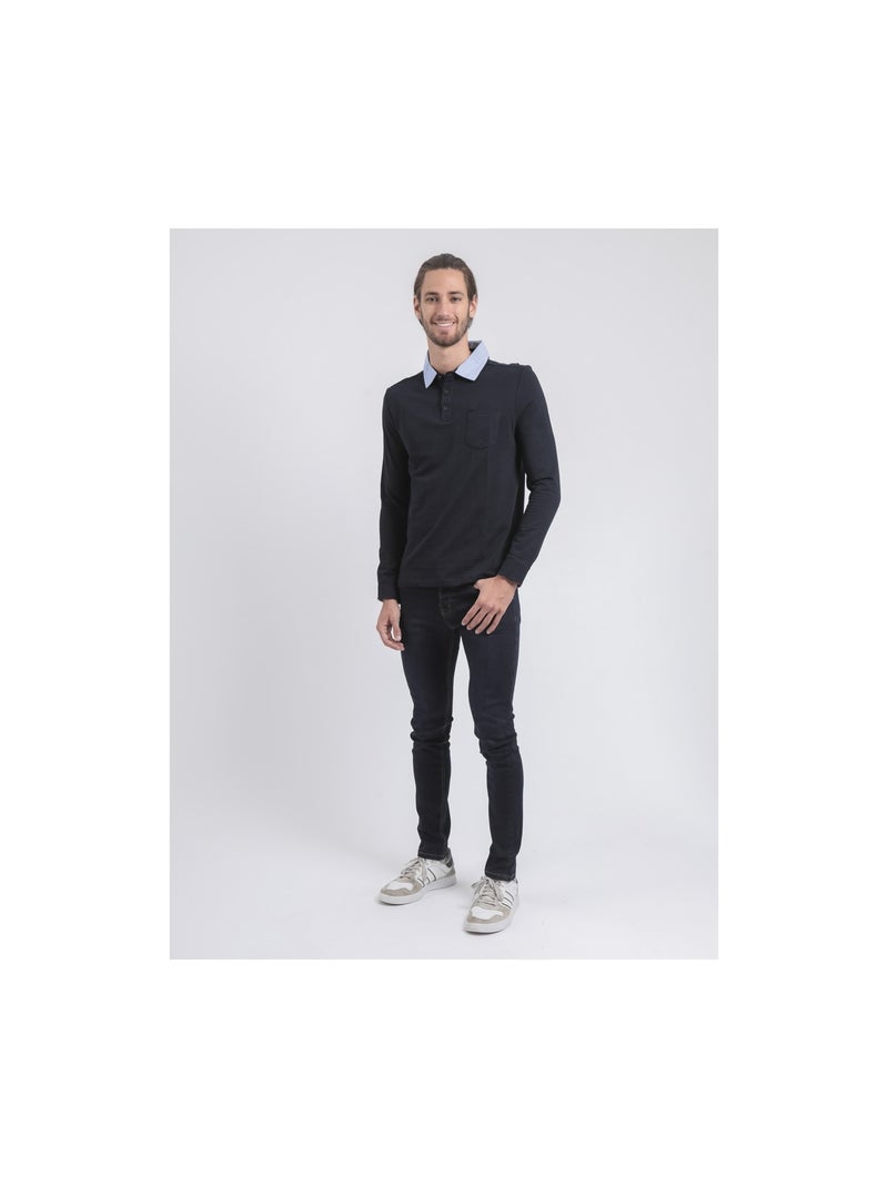 Polo maniche lunghe puro cotone POKEMAN Blu marino - Kiabi