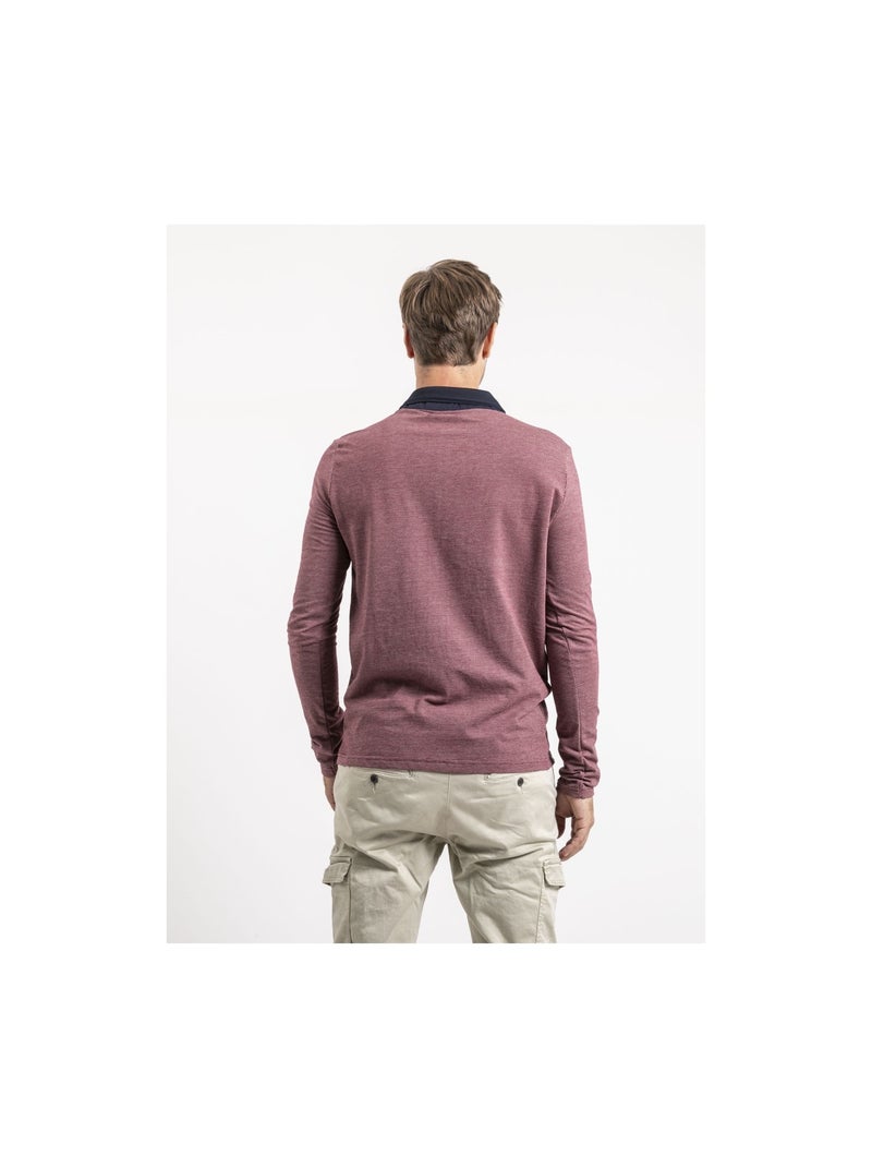 Polo maniche lunghe puro cotone POUMIX Bordeaux - Kiabi