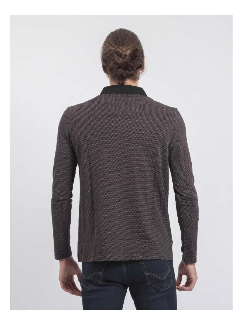Polo maniche lunghe puro cotone PRALONG Nero - Kiabi