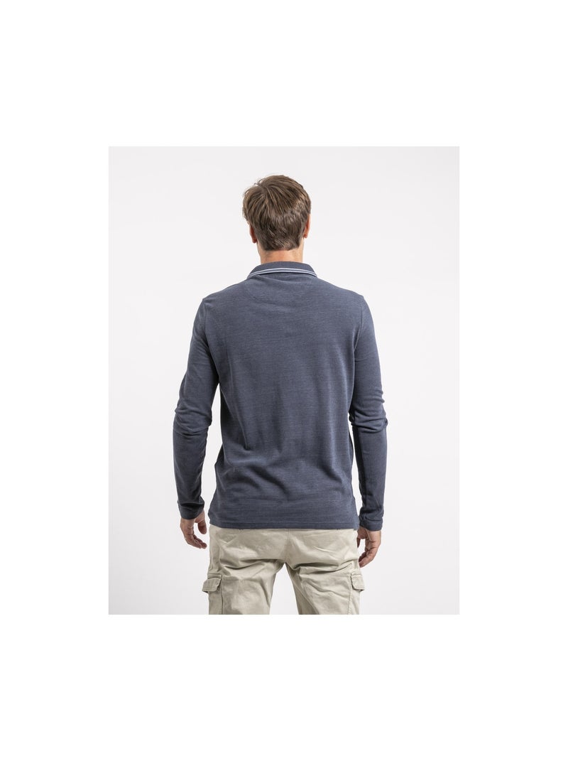 Polo maniche lunghe puro cotone PYLONE Blu marino - Kiabi