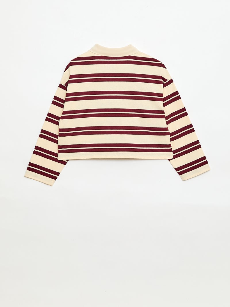 Polo oversize a righe Rosso - Kiabi