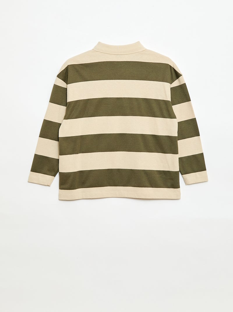 Polo oversize a righe Verde - Kiabi