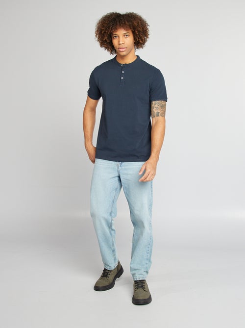 Polo piqué collo alla coreana - Kiabi