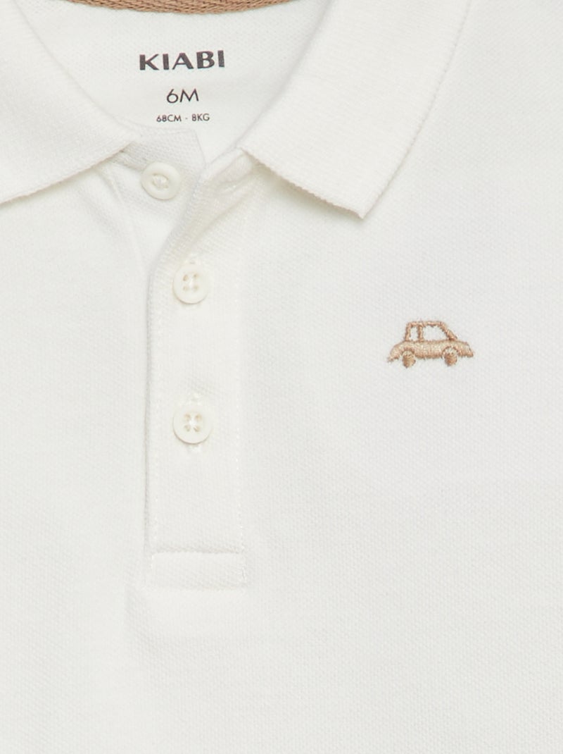 Polo polo piqué in cotone cotone piqué BIANCO - Kiabi