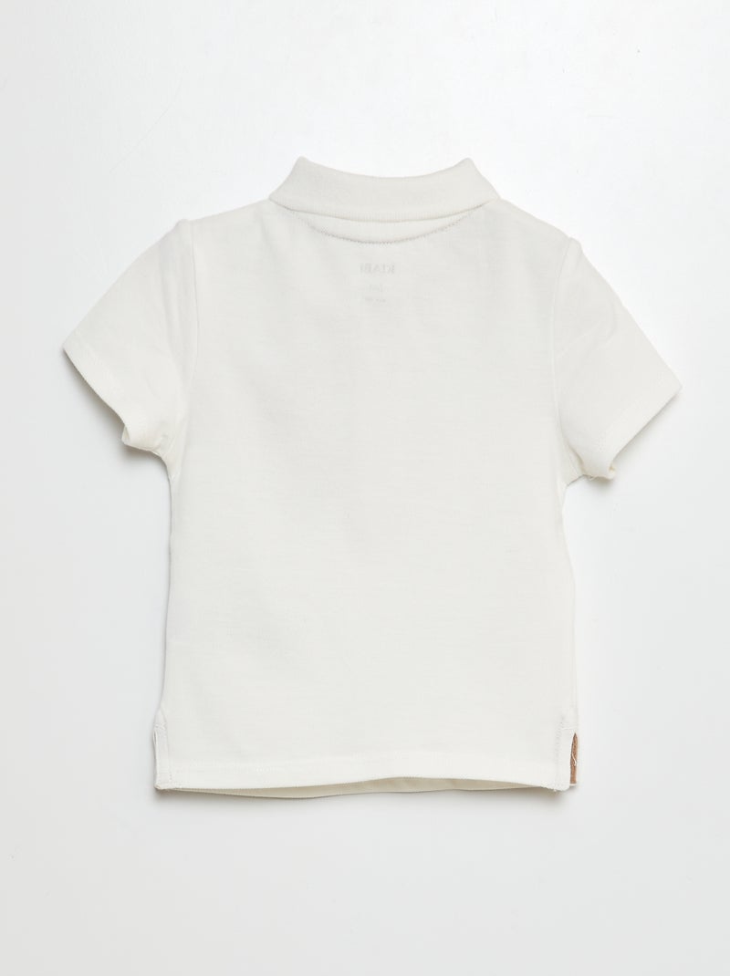 Polo polo piqué in cotone cotone piqué BIANCO - Kiabi
