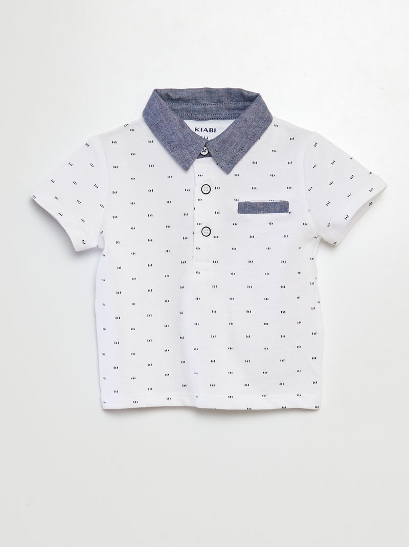 Polo polo piqué in cotone cotone piqué BIANCO - Kiabi