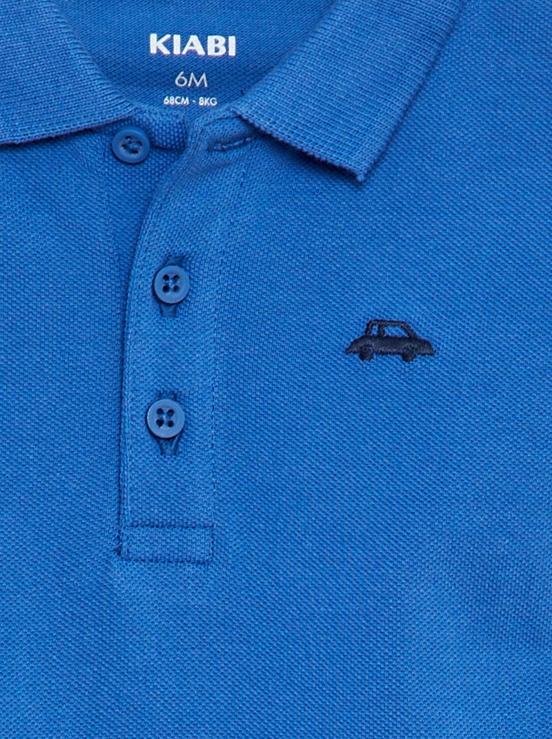 Polo polo piqué in cotone cotone piqué BLU - Kiabi