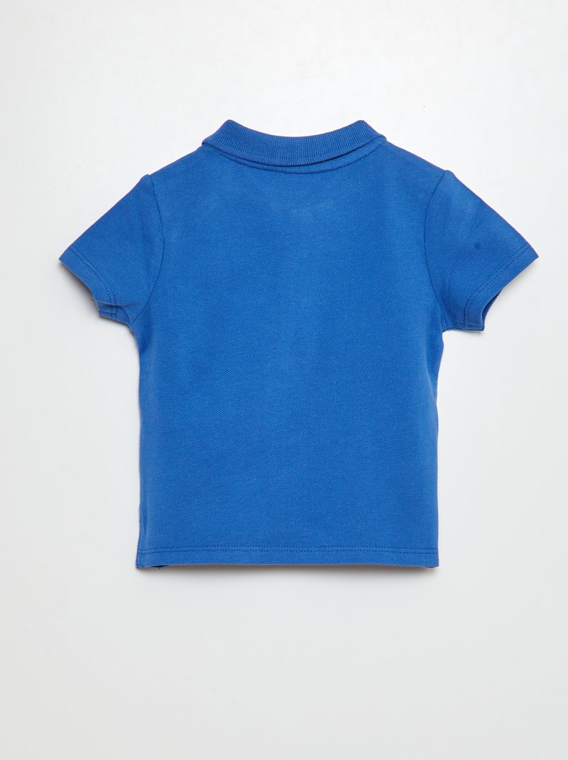 Polo polo piqué in cotone cotone piqué BLU - Kiabi