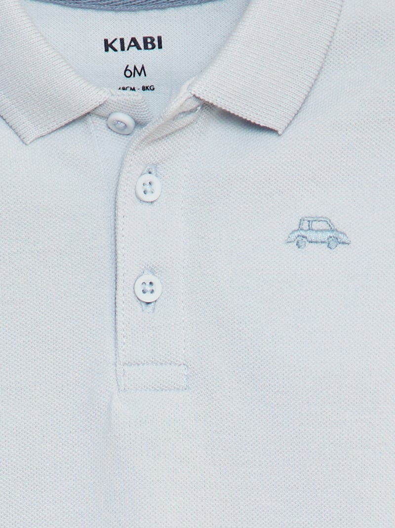 Polo polo piqué in cotone cotone piqué BLU - Kiabi