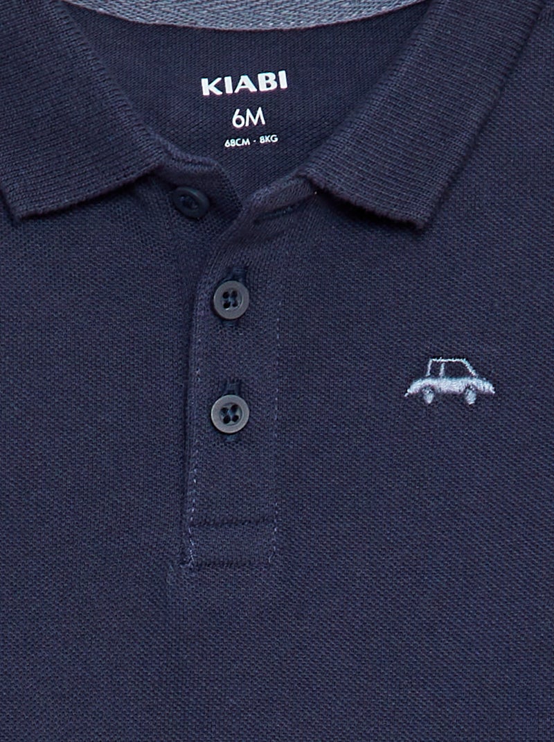 Polo polo piqué in cotone cotone piqué BLU - Kiabi