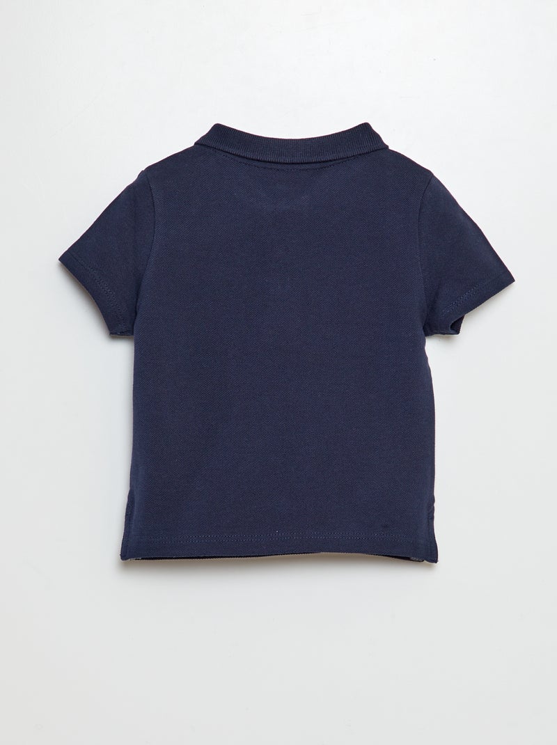 Polo polo piqué in cotone cotone piqué BLU - Kiabi