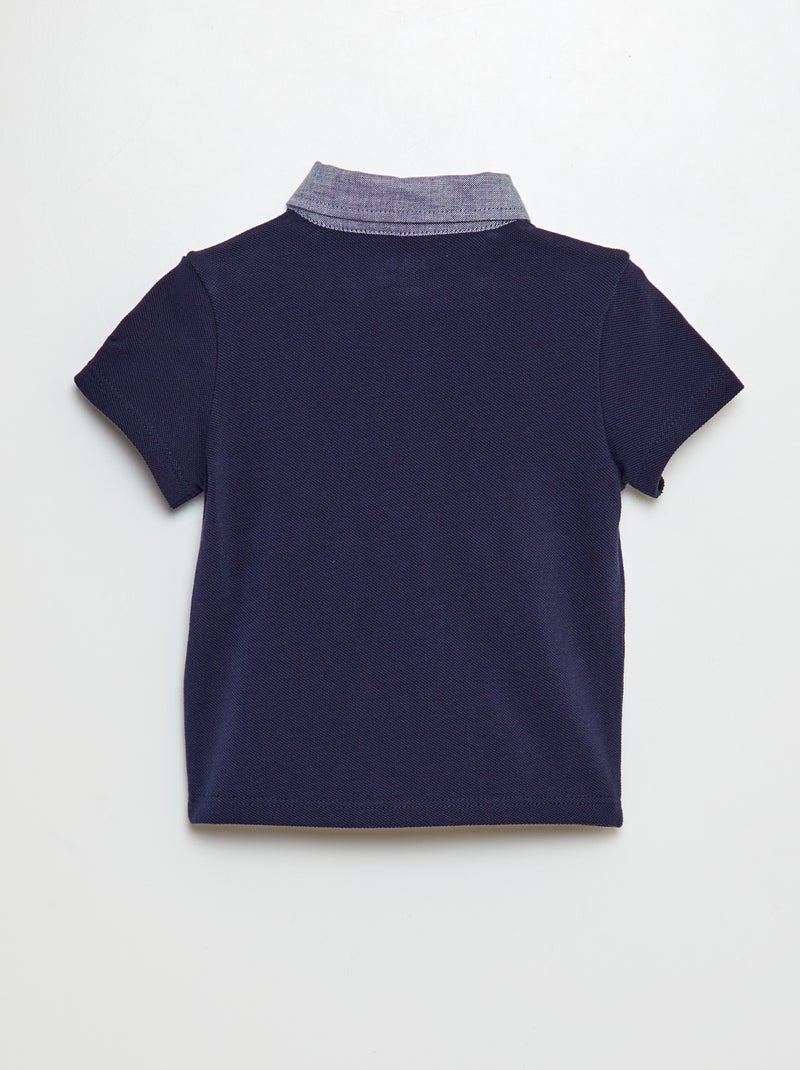 Polo polo piqué in cotone cotone piqué NERO - Kiabi