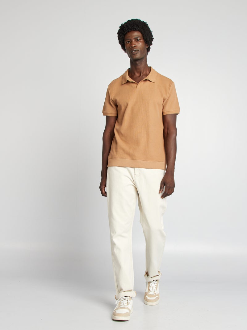 Polo regular fit a coste BEIGE - Kiabi