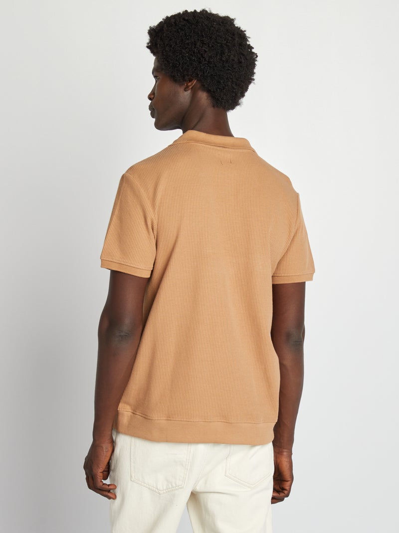 Polo regular fit a coste BEIGE - Kiabi