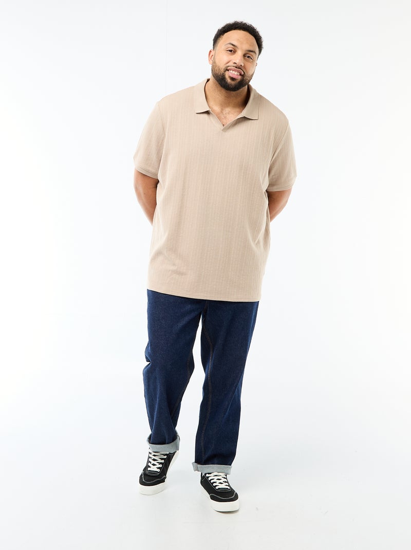 Polo regular fit a maniche corte Beige - Kiabi