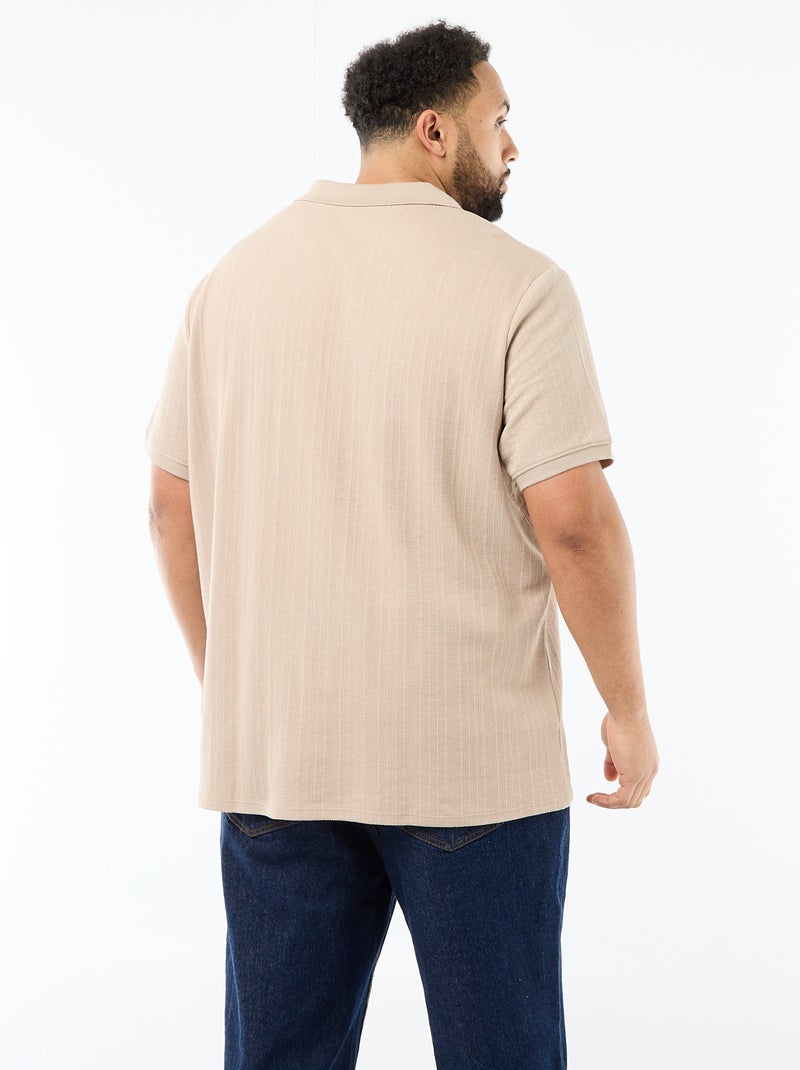 Polo regular fit a maniche corte Beige - Kiabi