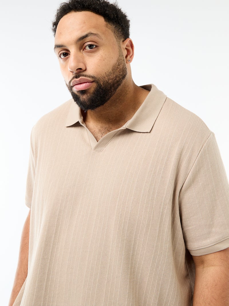 Polo regular fit a maniche corte Beige - Kiabi
