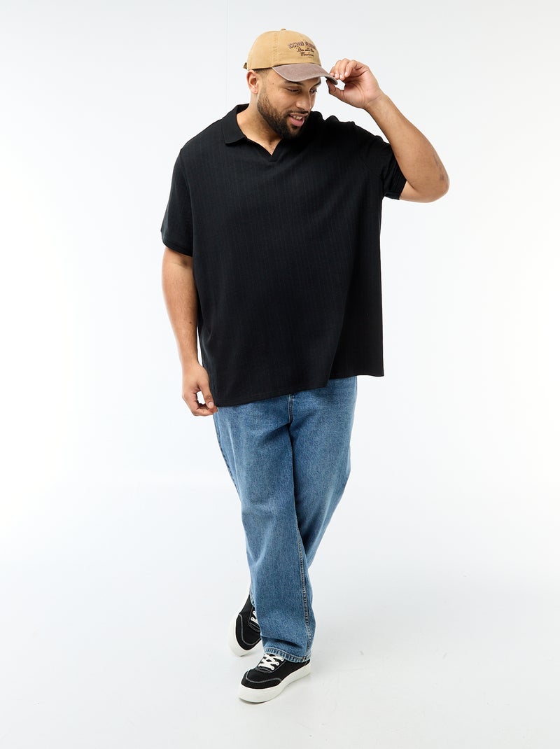 Polo regular fit a maniche corte Nero - Kiabi