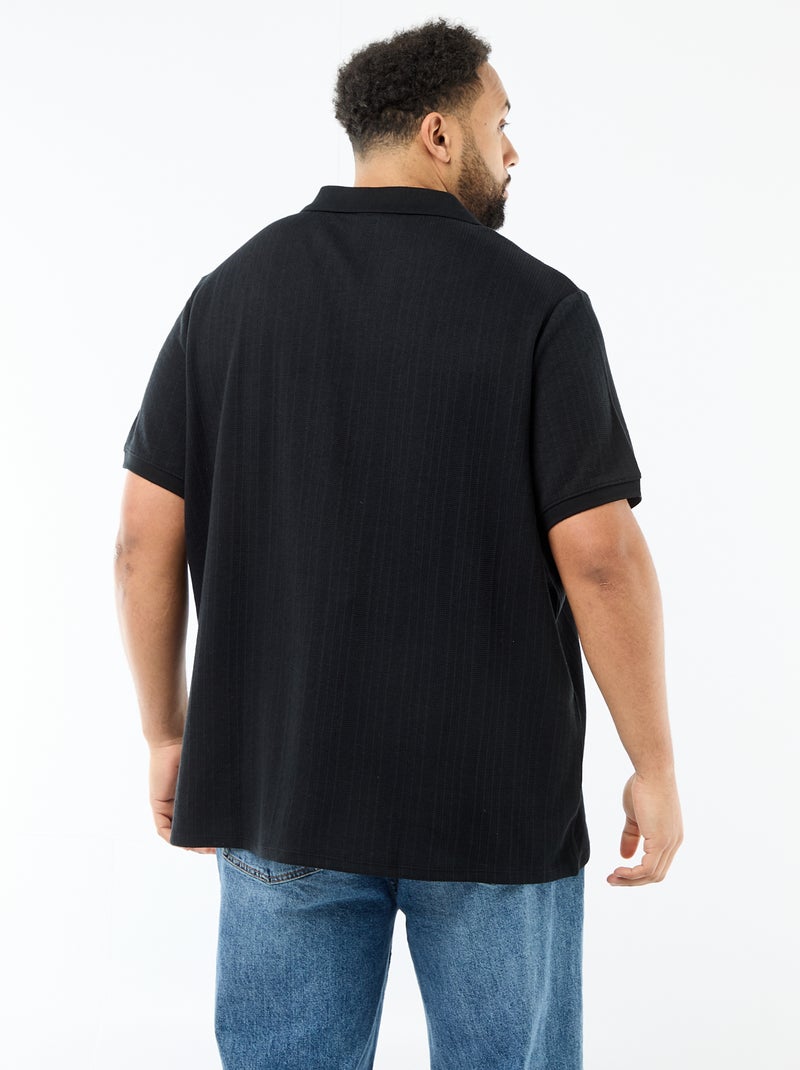 Polo regular fit a maniche corte Nero - Kiabi