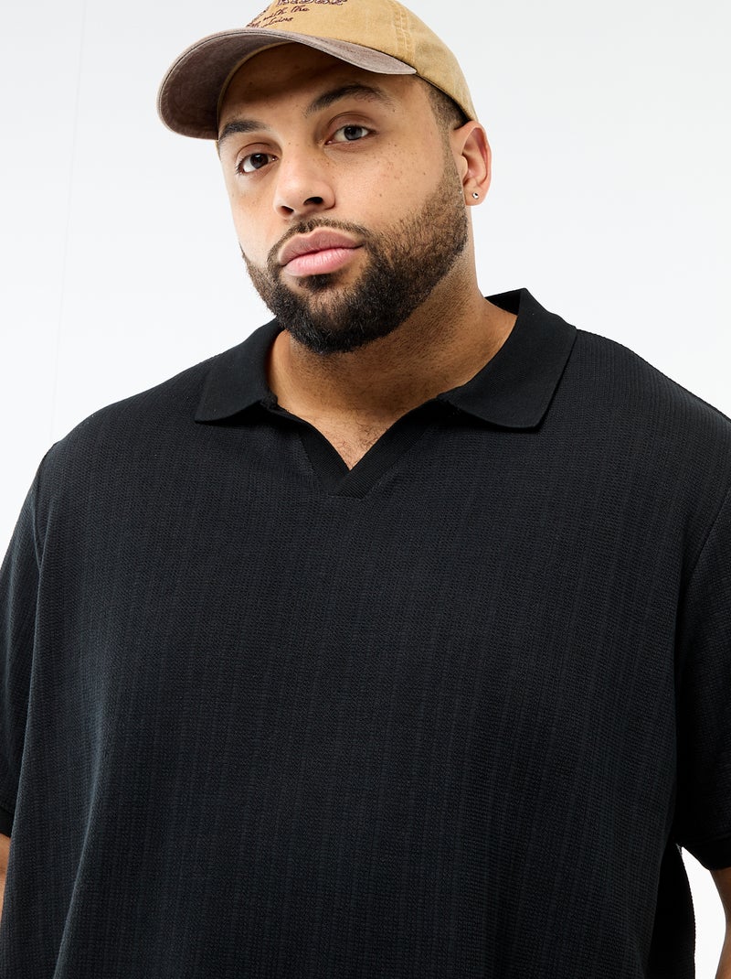Polo regular fit a maniche corte Nero - Kiabi