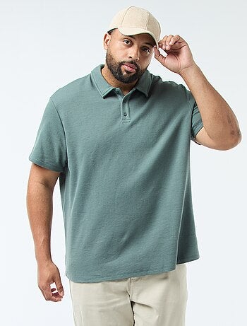 Polo regular in maglia a rilievo