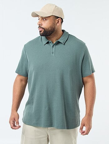 Polo regular in maglia a rilievo