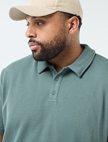 Polo regular in maglia a rilievo