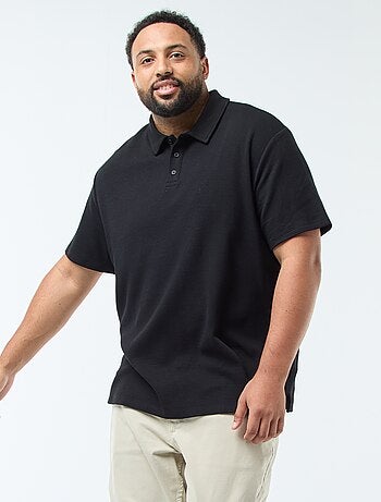 Polo regular in maglia a rilievo