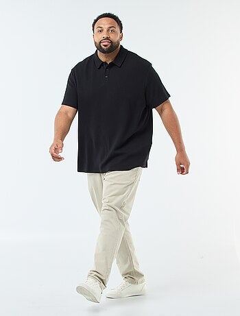 Polo regular in maglia a rilievo