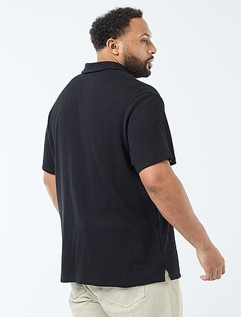 Polo regular in maglia a rilievo