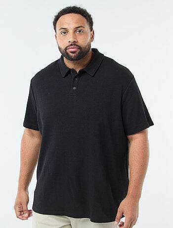 Polo regular in maglia a rilievo