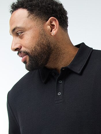 Polo regular in maglia a rilievo