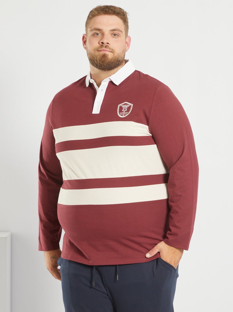 Polo rugby in maglia jersey castano - Kiabi