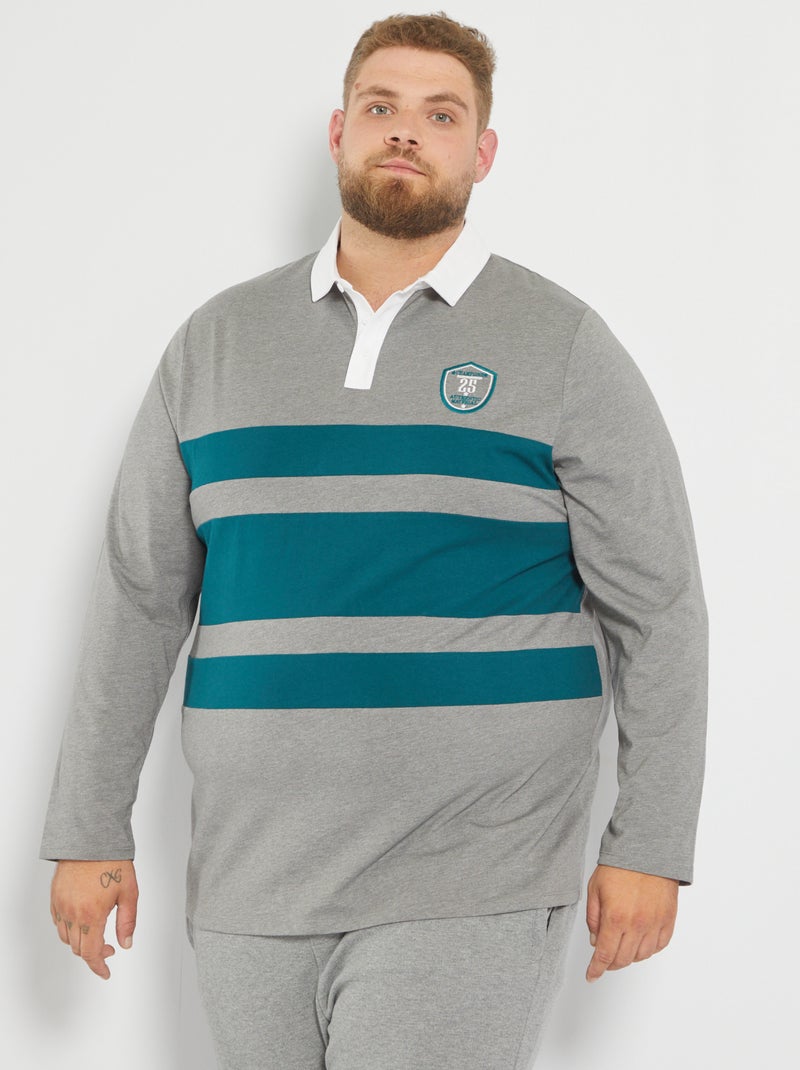 Polo rugby in maglia jersey GRIGIO - Kiabi