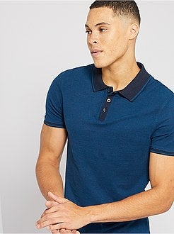 Polo slim in piqué bicolore - Kiabi