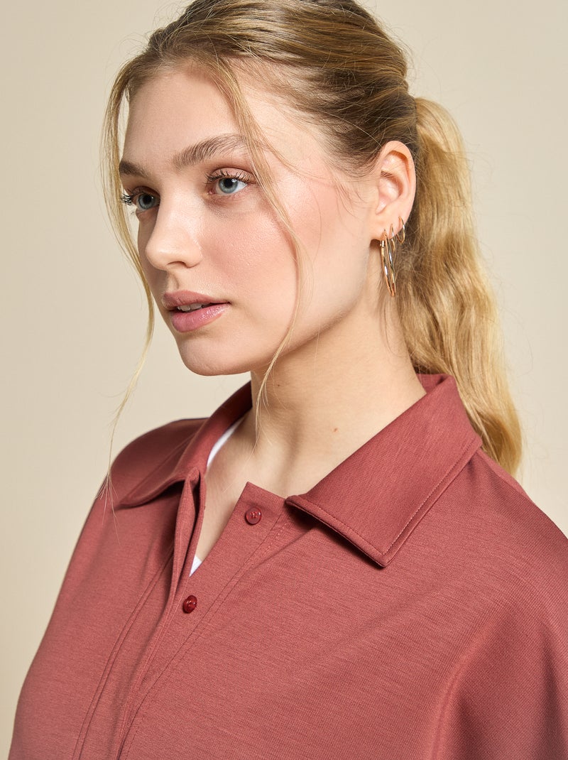 Polo sportiva oversize - (ekstract) Marrone - Kiabi