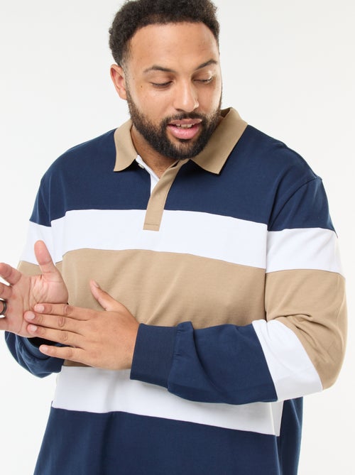 Polo stile color block a maniche lunghe - Kiabi